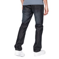 Dark Wash - Back - Crosshatch Mens New Techno Denim Embossed Jeans