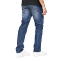 Stone Wash - Back - Crosshatch Mens New Techno Denim Embossed Jeans