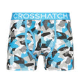 Malibu Blue-Black-Grey - Side - Crosshatch Mens Crystaline Boxer Shorts (Pack of 3)