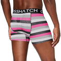 Fuchsia-Black-Grey - Back - Crosshatch Mens Crystaline Boxer Shorts (Pack of 3)