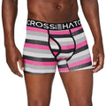 Fuchsia-Black-Grey - Side - Crosshatch Mens Crystaline Boxer Shorts (Pack of 3)