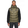 Dark Olive - Front - Duck and Cover Mens Rierson Hooded Gilet