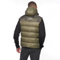 Dark Olive - Back - Duck and Cover Mens Rierson Hooded Gilet