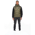 Dark Olive - Side - Duck and Cover Mens Rierson Hooded Gilet