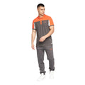 Dark Grey-Orange-White - Side - Crosshatch Mens Jabblist Polo Shirt