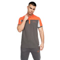 Dark Grey-Orange-White - Front - Crosshatch Mens Jabblist Polo Shirt