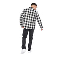 Black-White - Back - Crosshatch Mens Demaro Checked Lined Overshirt