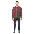 Red - Side - Duck and Cover Mens Willington Checked Overshirt