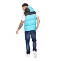 Turquoise-Black - Back - Crosshatch Mens Chemerley Hooded Gilet