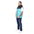 Turquoise-Black - Side - Crosshatch Mens Chemerley Hooded Gilet