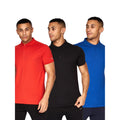 Black-Blue-Red - Front - Crosshatch Mens Traymax Polo Shirt (Pack of 3)