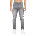 Grey Wash - Front - Crosshatch Mens Buraca Denim Slim Jeans