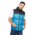 Petrol-Black - Front - Crosshatch Mens Demerley Contrast Panel Gilet