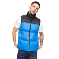 Blue - Front - Crosshatch Mens Demerley Contrast Panel Gilet