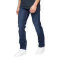 Dark Wash - Side - Crosshatch Mens Chas Straight Jeans