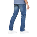 Mid Wash - Back - Crosshatch Mens Chas Straight Jeans