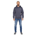 Navy - Side - Duck and Cover Mens Lewys Logo Hoodie