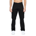 Solid Black - Front - Crosshatch Mens Kremtap Cargo Jeans