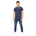 Navy - Side - Crosshatch Mens Cratmoore Polo Shirt