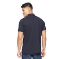 Navy - Back - Crosshatch Mens Telepart Quarter Zip Polo Shirt