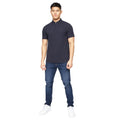 Navy - Side - Crosshatch Mens Telepart Quarter Zip Polo Shirt