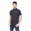 Navy - Front - Crosshatch Mens Telepart Quarter Zip Polo Shirt