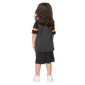 Black-Shocking Orange - Back - Kings Will Dream Childrens-Kids Zadar T-Shirt & Shorts Set