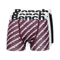 Red-White-Black - Front - Bench Mens Mendes Boxer Shorts (Pack of 3)