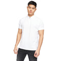 White - Front - Crosshatch Mens Telepart Zip Neck Polo Shirt