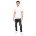 White - Side - Crosshatch Mens Telepart Zip Neck Polo Shirt