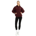 Burgundy - Front - Lookus Womens-Ladies Liliya Oversized Hoodie