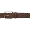 Brown - Back - Crosshatch Mens Pretzel Woven Waist Belt