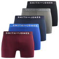 Multicoloured - Front - Smith & Jones Mens Graylen Boxer Shorts (Pack of 5)