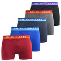 Multicoloured - Front - Smith & Jones Mens Wrenlow Boxer Shorts (Pack of 5)