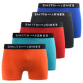 Multicoloured - Front - Smith & Jones Mens Tovin Boxer Shorts (Pack of 5)