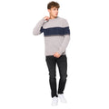 Light Grey - Side - Bewley & Ritch Mens Maskell Knitted Crew Neck Sweatshirt