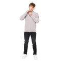 Grey - Side - Bewley & Ritch Mens Gladstone Knitted Funnel Neck Sweatshirt