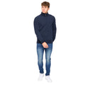 Navy - Side - Bewley & Ritch Mens Gladstone Knitted Funnel Neck Sweatshirt