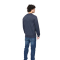 Navy Marl - Back - Bewley & Ritch Mens Crestfield Knitted Crew Neck Jumper