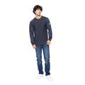 Navy Marl - Side - Bewley & Ritch Mens Crestfield Knitted Crew Neck Jumper