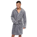 Grey Marl - Side - Crosshatch Mens Backdraw Hooded Robe