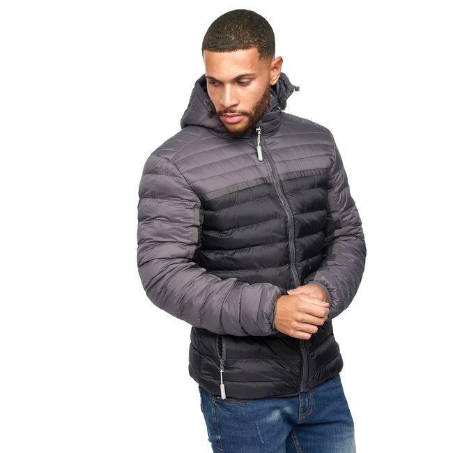 Crosshatch Mens Pymoore Contrast Panel Padded Jacket Discounts on great Brands