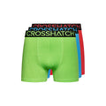 Green-Blue-Red - Front - Crosshatch Mens Highlighter Boxer Shorts (Pack of 3)