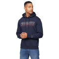 Navy - Front - Crosshatch Mens Manfred Hoodie