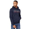 Navy - Side - Crosshatch Mens Manfred Hoodie