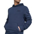 Navy - Side - Crosshatch Mens Emmson Hoodie