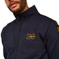 Navy - Side - Crosshatch Mens Trackside Full Zip Jacket