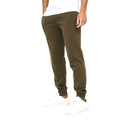 Dark Olive - Side - Crosshatch Mens Mayview Jogging Bottoms