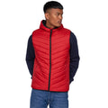 Red - Front - Crosshatch Mens Rawsolid Hooded Gilet