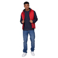 Red - Lifestyle - Crosshatch Mens Rawsolid Hooded Gilet